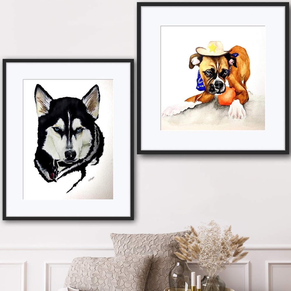 Custom watercolor pet portraits!
